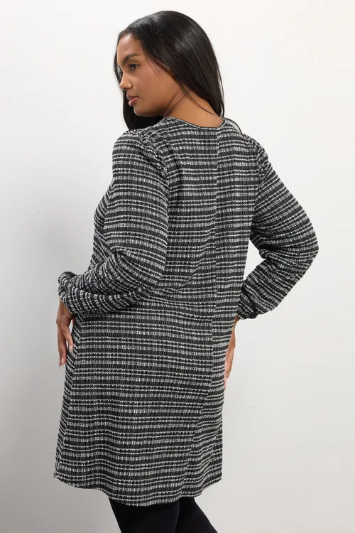 Yours Curve Black Boucle Cut Out Bow Mini Dress - 16 Image 4