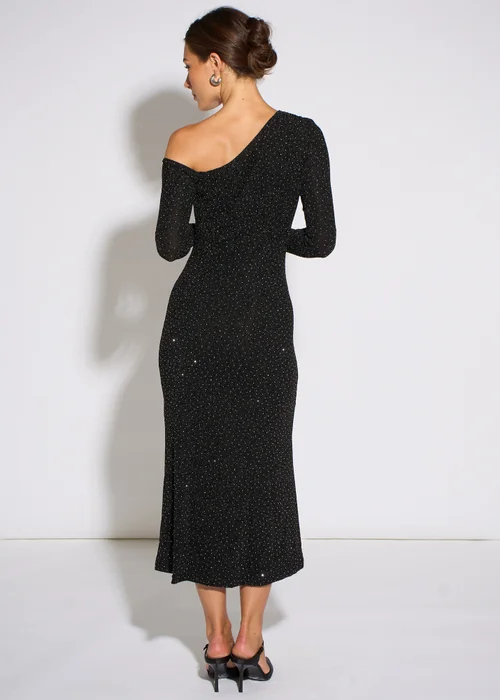 Gini London Black Hot Fix Studded Jersey Midi Dress - 14 Image 2