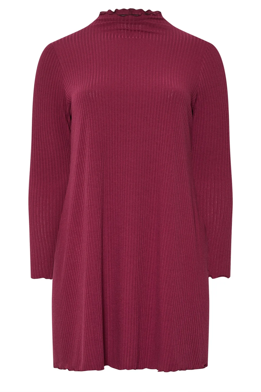 Yours Red Lettuce Edge Tunic Dress - 16 Image 2