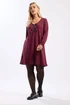 Yours Curve Burgundy Red Bow Detail Tunic Dress - 20 Image 2