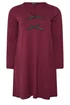 Yours Curve Burgundy Red Bow Detail Tunic Dress - 20 Image 5