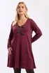 Yours Curve Burgundy Red Bow Detail Tunic Dress - 20 Image 1