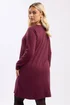 Yours Curve Burgundy Red Bow Detail Tunic Dress - 20 Image 3