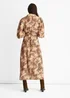 Gini London Brown Animal Printed Shirt Midi Dress - 12 Image 2
