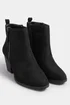 Yours Black Faux Suede Block Heel Ankle Boots In Wide E Fit & Extra Wide EEE Fit - 5 Extra Wide Image 2