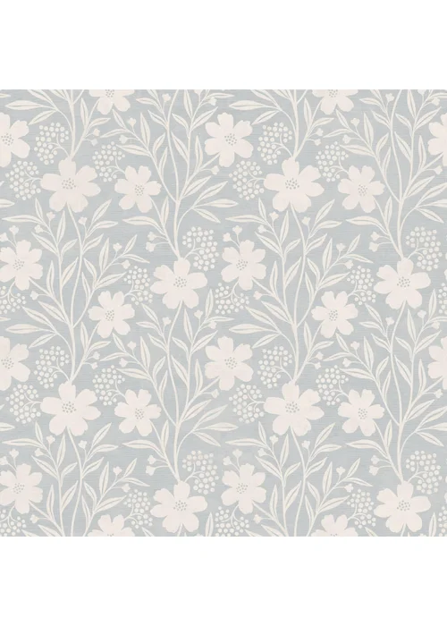 Arthouse Berry Floral Soft Blue Wallpaper - One Size Image 1