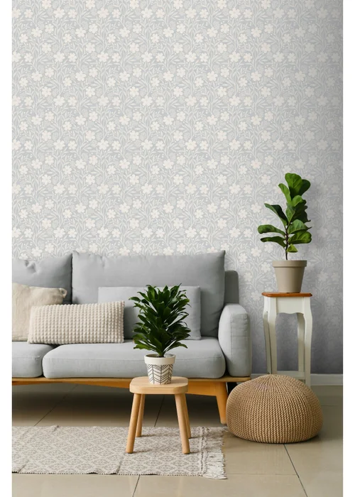 Arthouse Berry Floral Soft Blue Wallpaper - One Size Image 3
