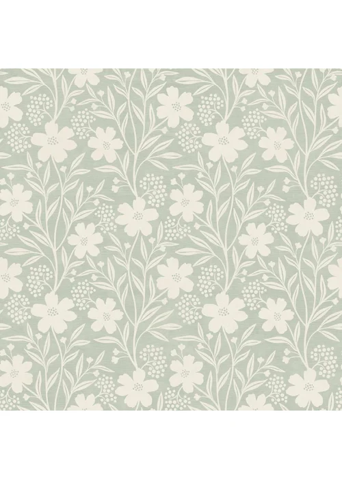 Arthouse Berry Floral Sage Wallpaper - One Size Image 1