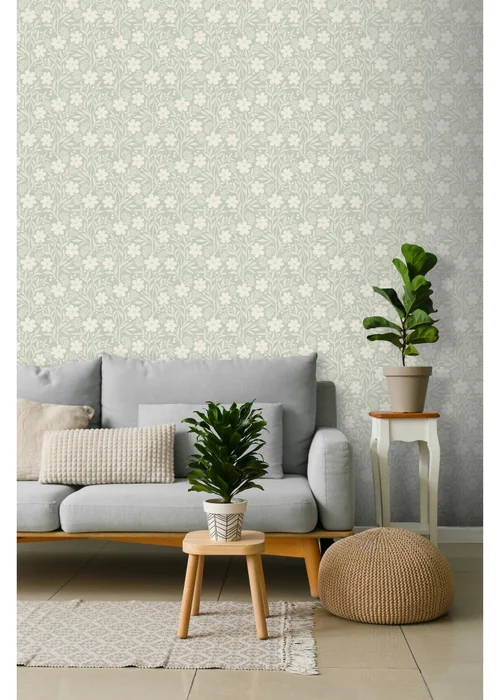 Arthouse Berry Floral Sage Wallpaper - One Size Image 5
