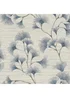 Arthouse Ginkgo Leaf Trail Blue/Grey Wallpaper - One Size Image 1