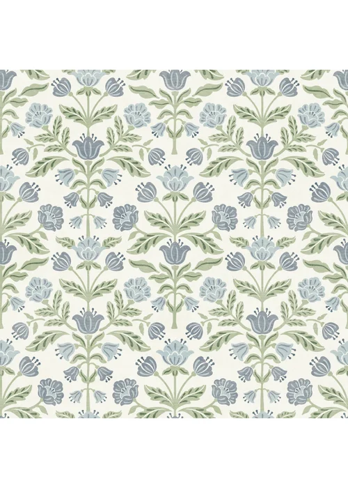 Arthouse Modern Floral Damask Blue / Green Wallpaper - One Size Image 1