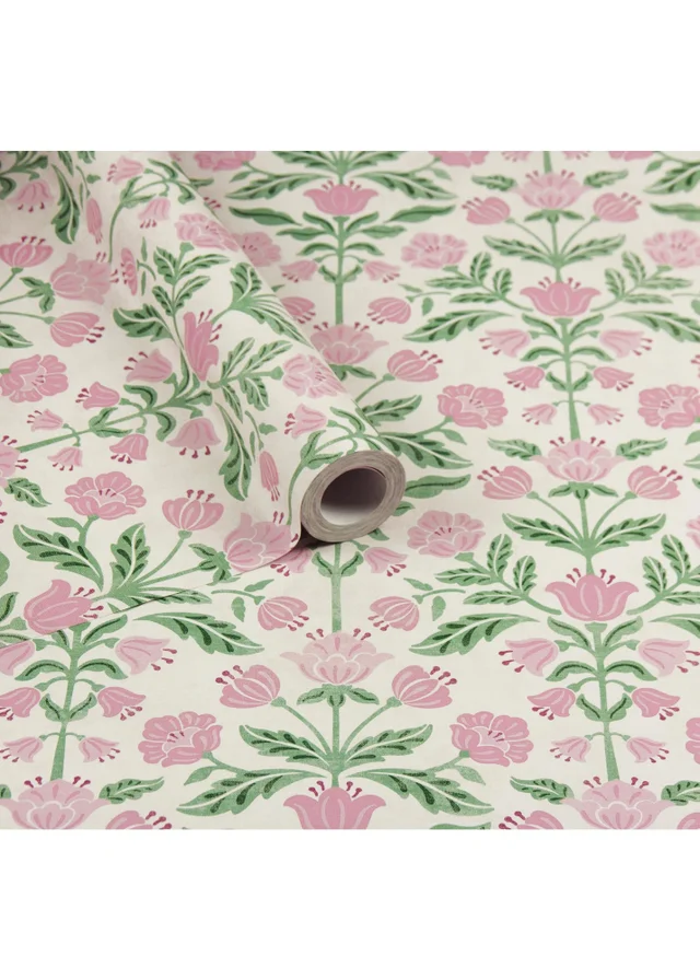 Arthouse Modern Floral Damask Green / Pink Wallpaper