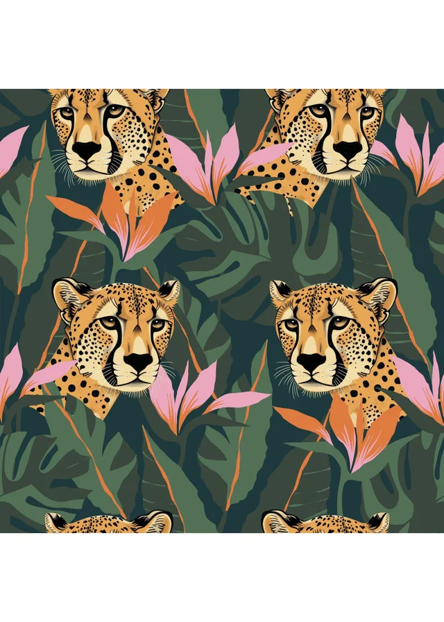 Arthouse Jungle Leopard Dark Green Wallpaper