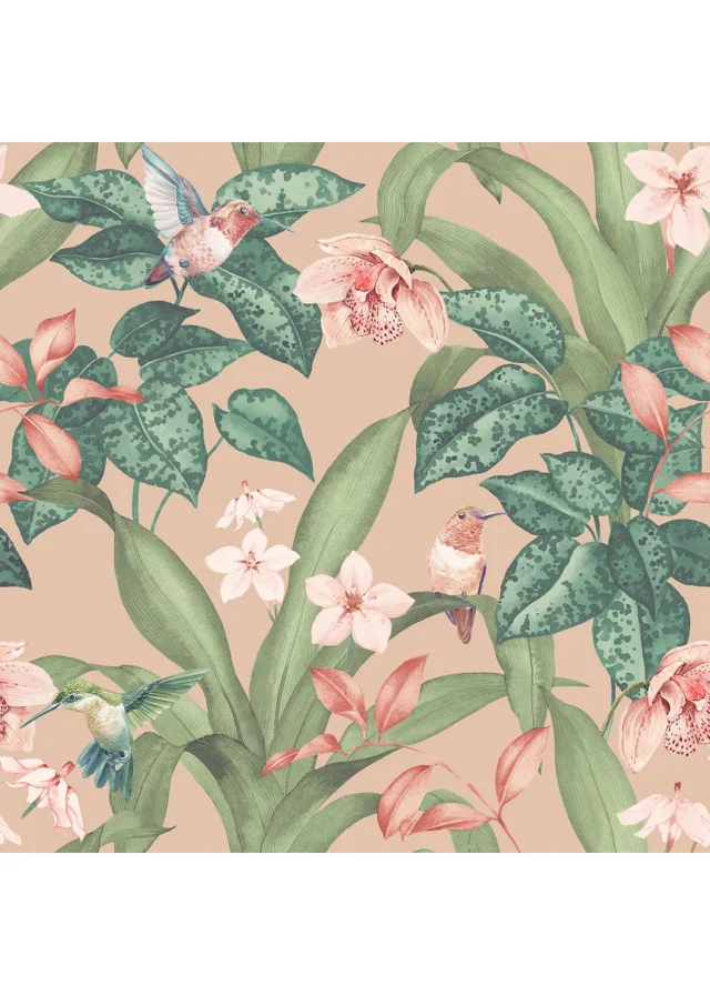 Arthouse Pretty Botanical Soft Pink Wallpaper