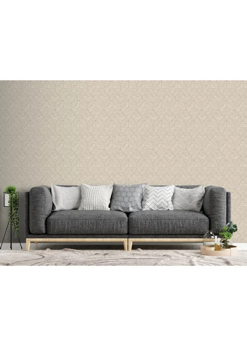 Arthouse Wood Grain Geo Neutral / Gold Wallpaper - One Size Image 4