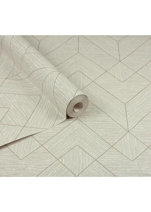 Arthouse Wood Grain Geo Neutral / Gold Wallpaper - One Size Image 2