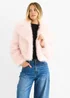 Gini London Pink Faux Fur Lapel Short jacket - L/XL Image 3