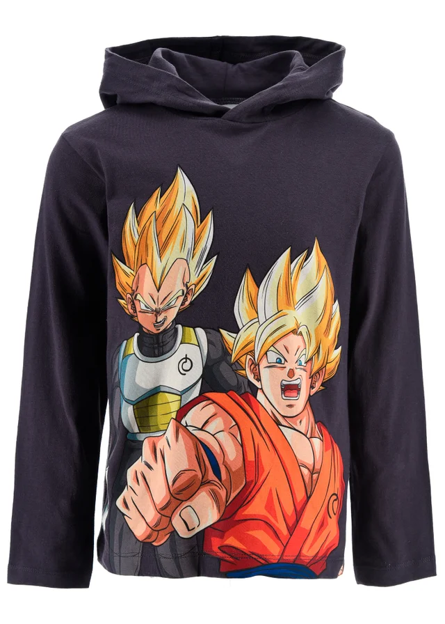 Ada & Ted Dragon Ball Z Character Kids Black Hoodie (4-12 Years)