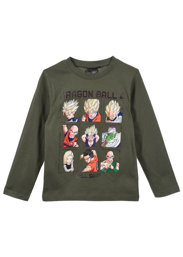 Ada & Ted Dragon Ball Z Square Kids Green Long Sleeve Top (4-12 Years)