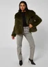 Urban Bliss Khaki Faux Fur Jacket - 16 Image 1