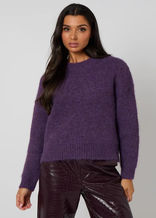 Urban Bliss Plum Wool-Blend Jumper