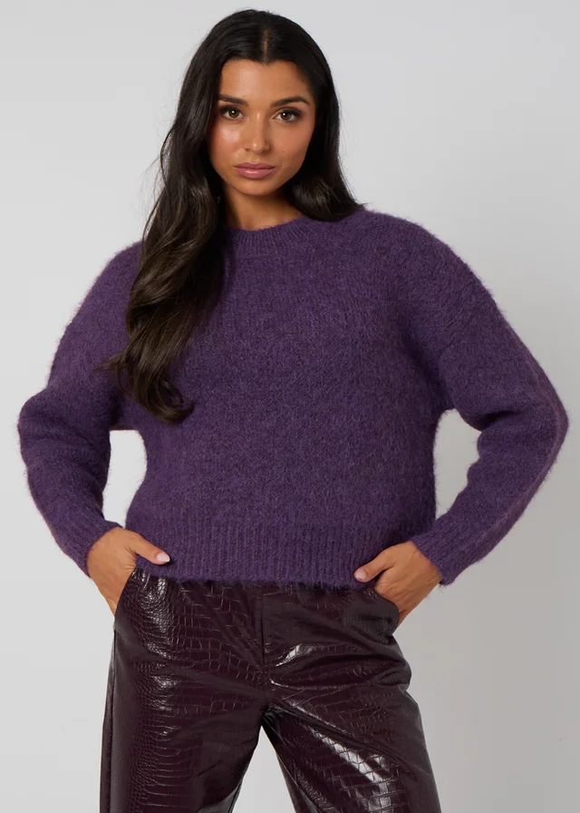 Urban Bliss Plum Wool-Blend Jumper
