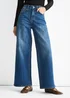 Gini London Denim Blue Mid Rise Wide Leg Jeans - 14 Image 3
