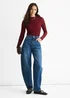 Gini London Denim Blue Mid Rise Barrel Leg Jeans - 10 Image 1