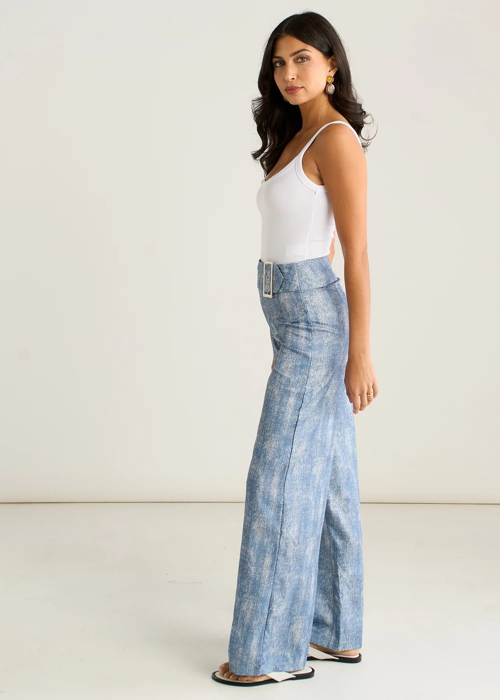Gini London Blue Buckle Detail Trouser - 14 Image 4