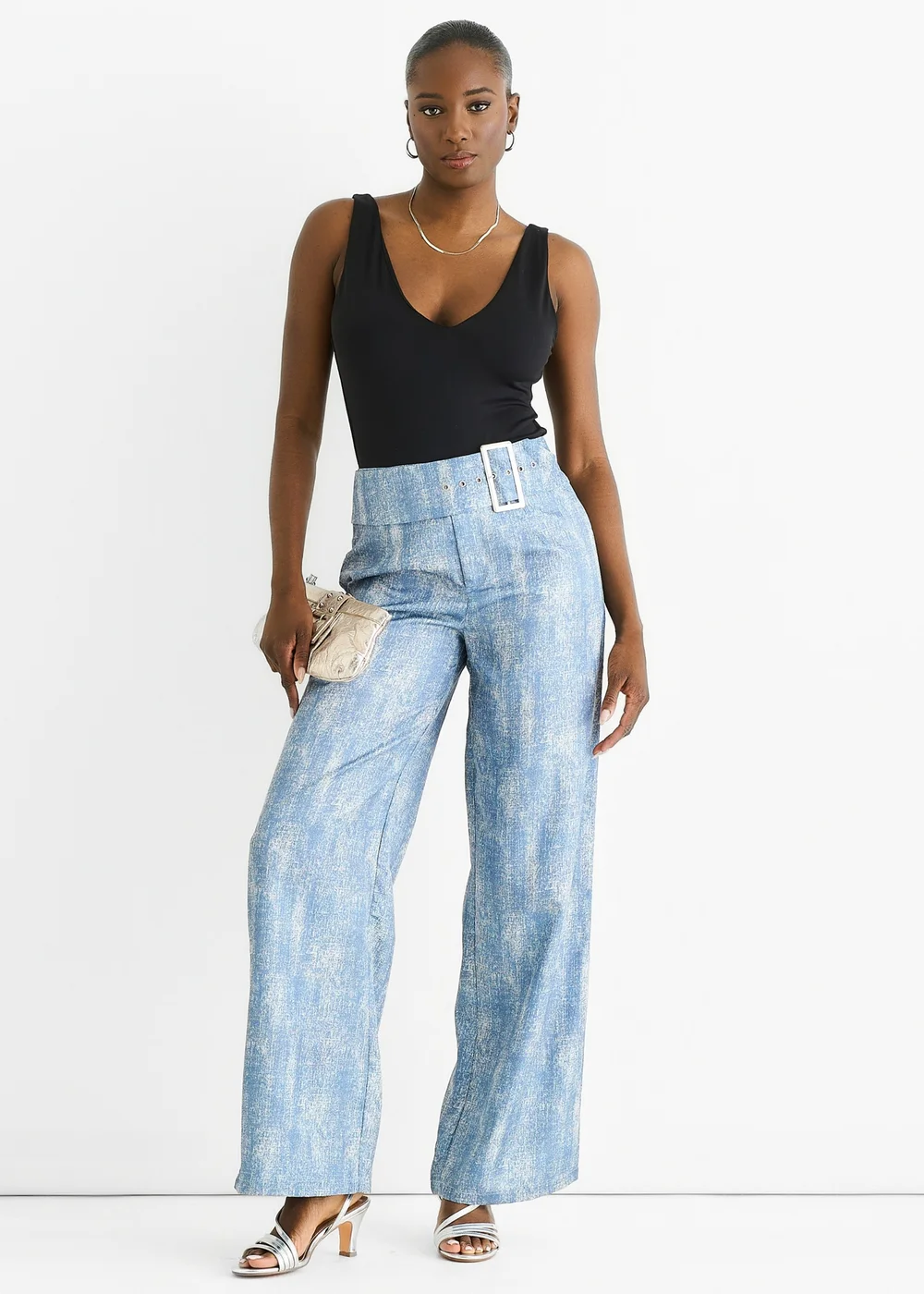 Gini London Blue Buckle Detail Trouser - 12 Image 1