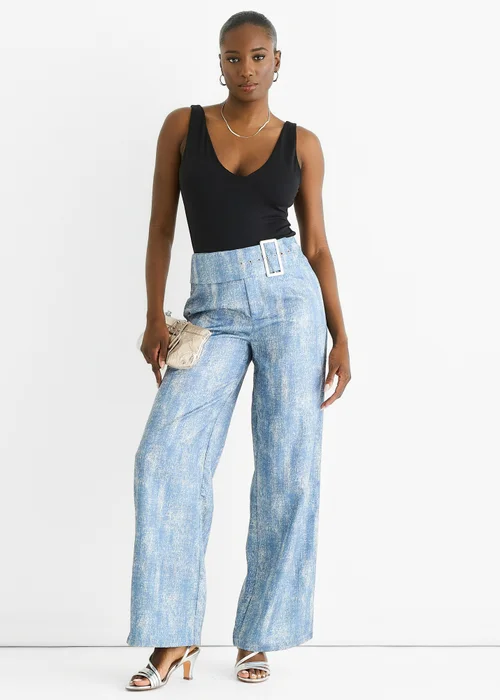 Gini London Blue Buckle Detail Trouser - 12 Image 1