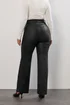 Yours Black Coated Wide Leg Trousers - 14 Image 4