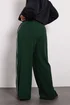 Yours Curve Forest Green Side Stripe Wide Leg Trousers - 18 Image 3