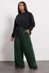 Yours Curve Forest Green Side Stripe Wide Leg Trousers - 18 Image 1