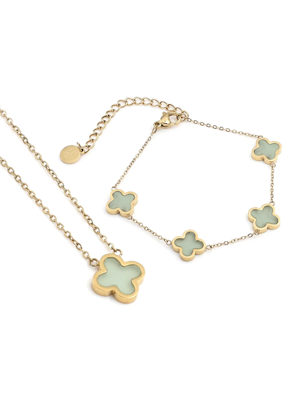 Say It With Yellow Gold Jade Crystal Clover Gift Set - One Size Image 1