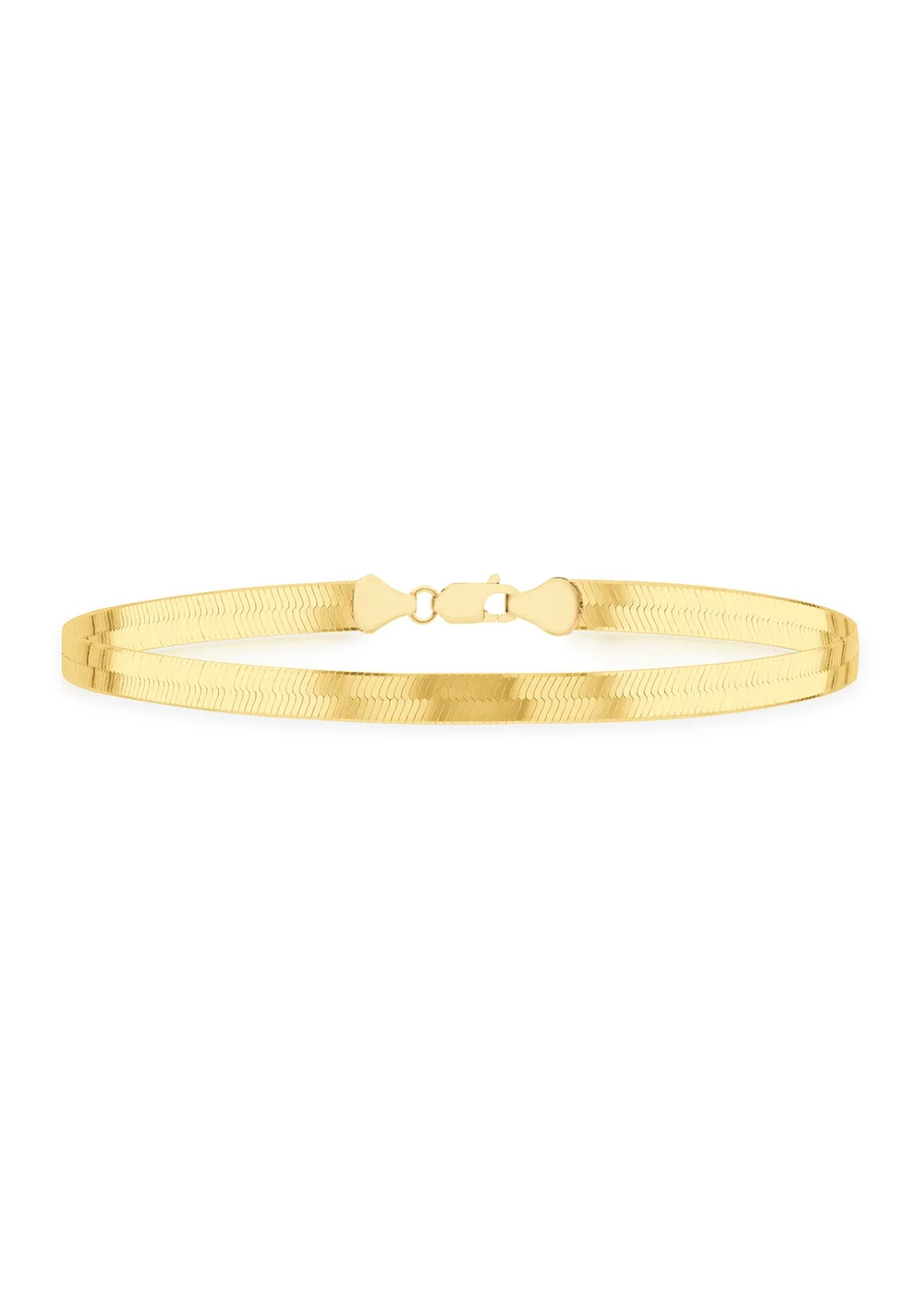 Golden Moments Sterling Silver Gold Plated Triple Herringbone Bracelet - One Size Image 1