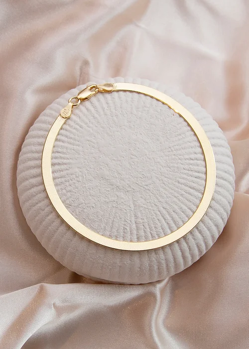 Golden Moments Sterling Silver Gold Plated Triple Herringbone Bracelet - One Size Image 2