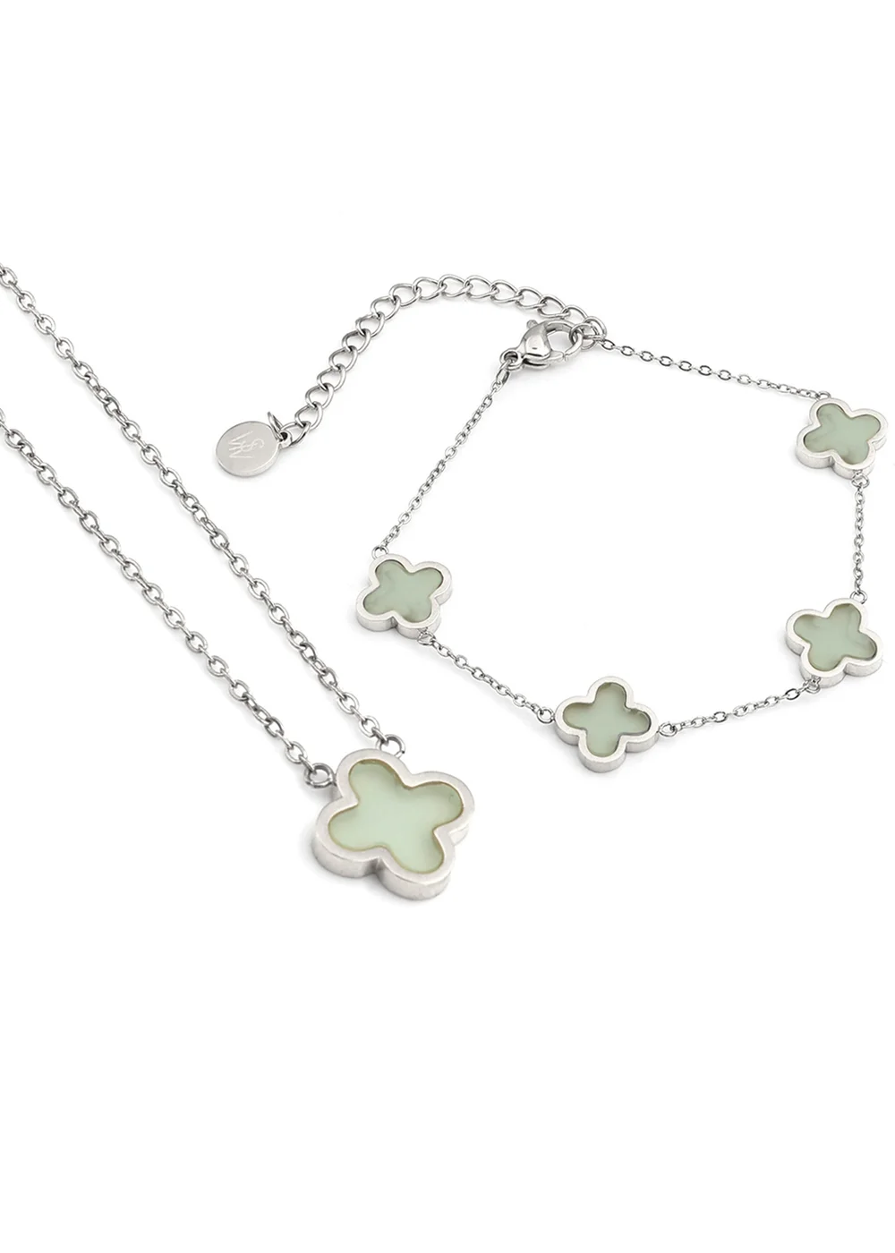 Say It With Silver Jade Crystal Clover Gift Set - One Size Image 1