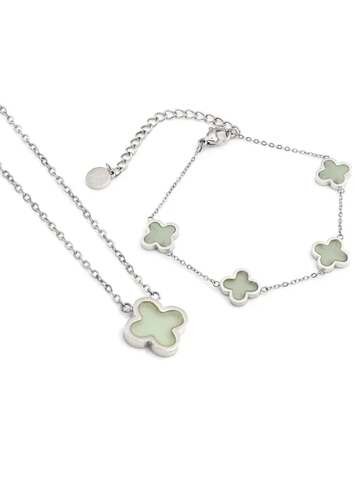 Say It With Silver Jade Crystal Clover Gift Set - One Size Image 1