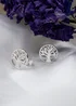 Golden Moments Sterling Silver 'Tree of Life' Stud Earrings - One Size Image 2