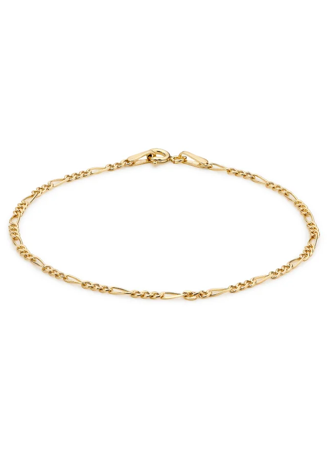 Golden Moments 9ct Yellow Gold Hollow Figaro Bracelet 7 inch