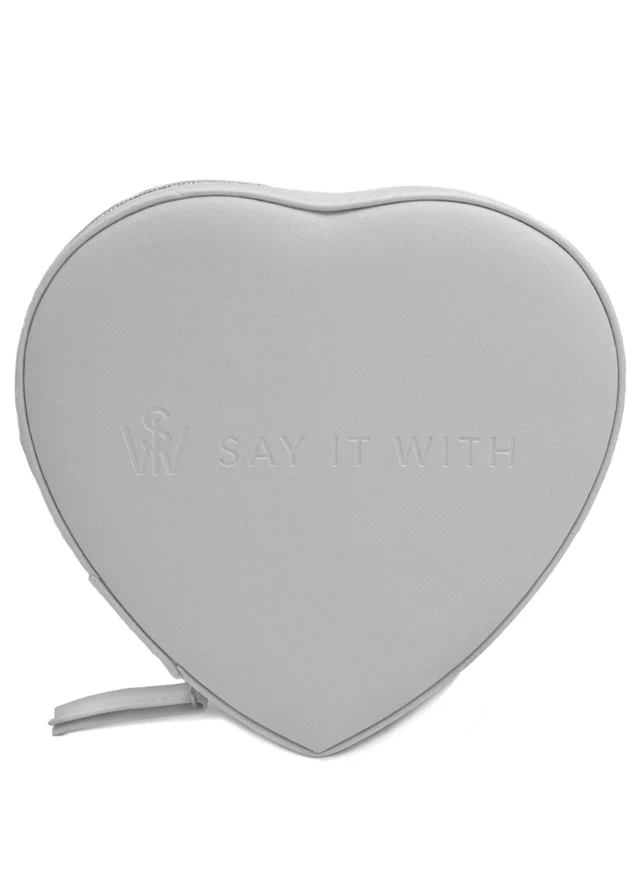 Say It With Grey Heart Jewellery Box