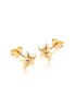 Golden Moments 9ct Yellow Gold Diamond Cut 'Star' Stud Earrings - One Size Image 1