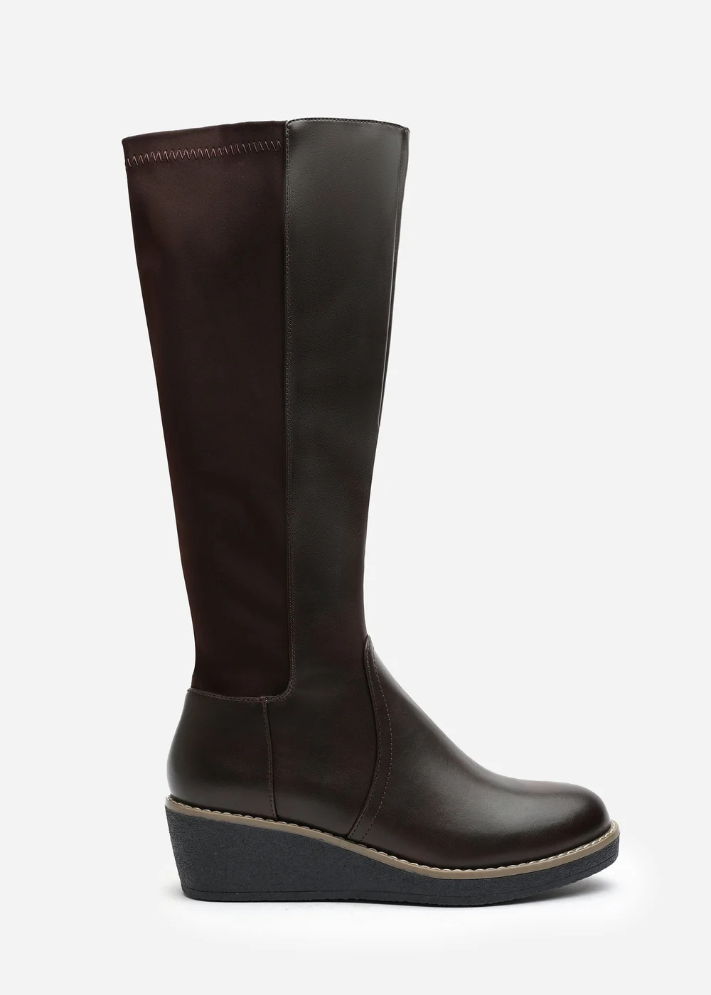 Where's That From Journey Brown Knee High Wedge Boot - 6 Image 1
