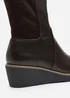 Where's That From Journey Brown Knee High Wedge Boot - Size 6 Image 5