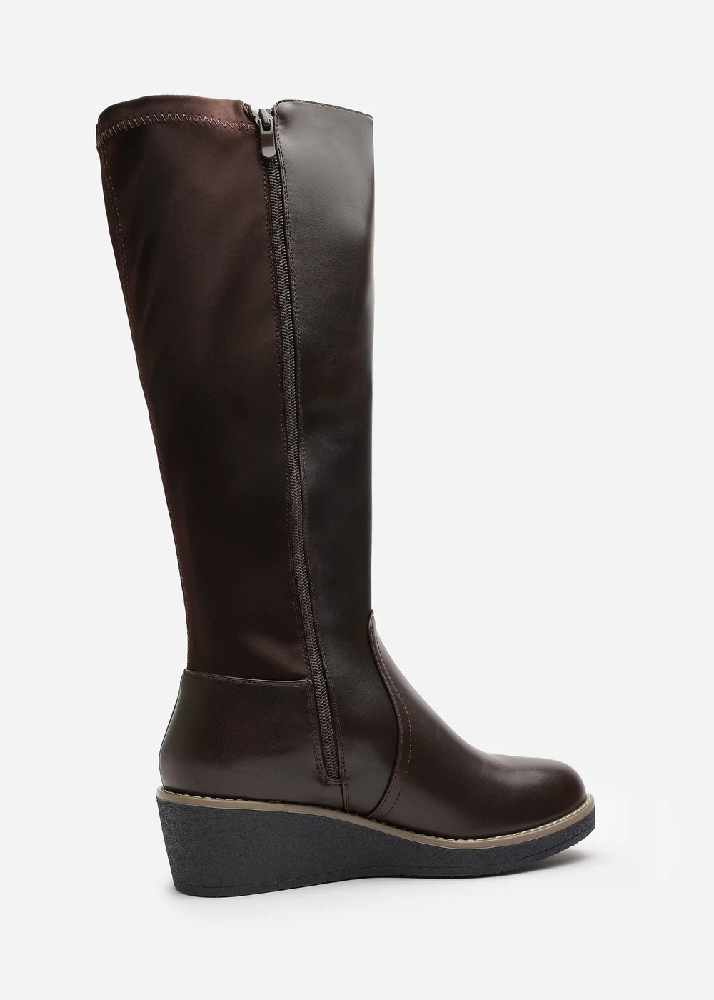 Where's That From Journey Brown Knee High Wedge Boot - 6 Image 4