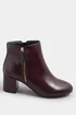 Yours Burgundy Red Faux Leather Block Heel Ankle Boots In Wide E Fit & Extra Wide EEE Fit - 7 Extra Wide Image 3