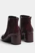Yours Burgundy Red Faux Leather Block Heel Ankle Boots In Wide E Fit & Extra Wide EEE Fit - 7 Extra Wide Image 4