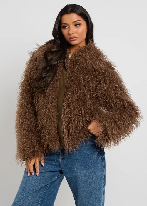 Urban Bliss Brown Mongolian Faux Fur Jacket - 10 Image 3