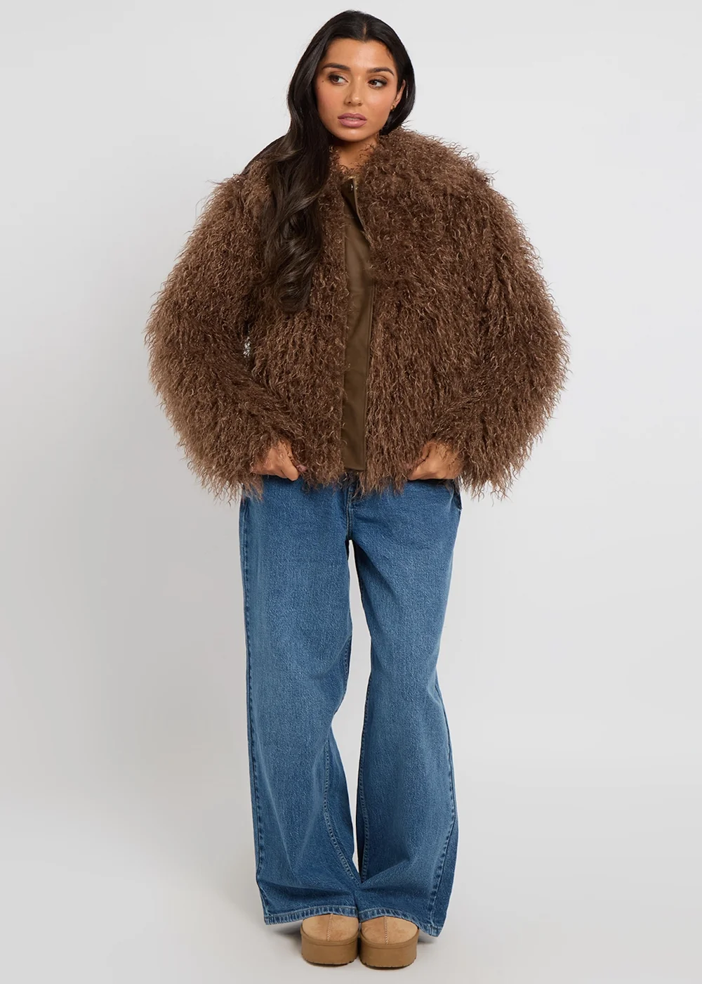 Urban Bliss Brown Mongolian Faux Fur Jacket - 10 Image 2